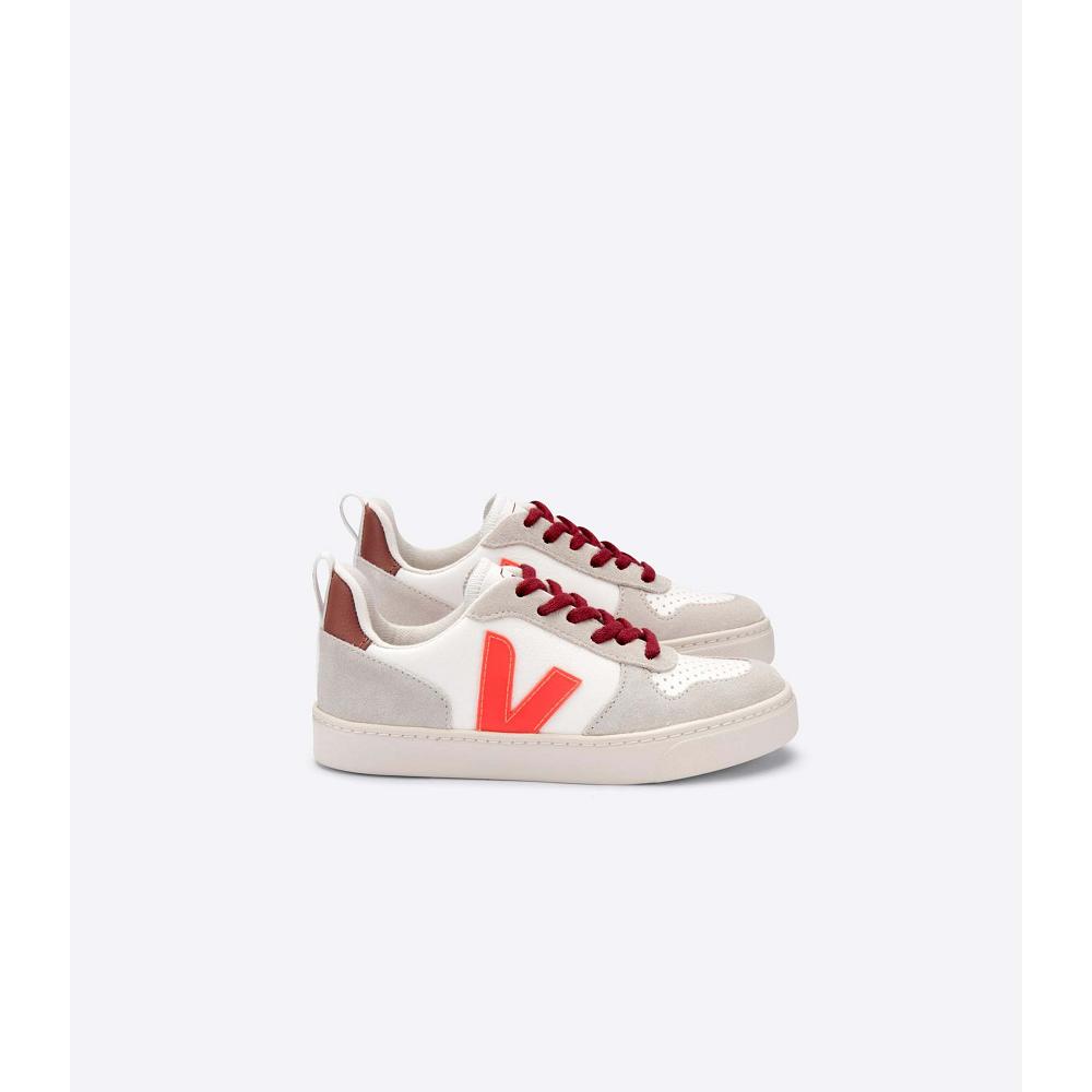 White/Orange Kids\' Veja V-10 VEJA X BONTON Shoes | AU 745CTV